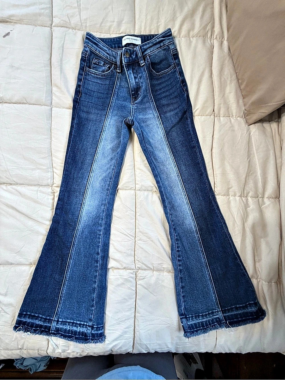 Flying Monkey Youth High Rise Flare Jeans Blue Girls 8